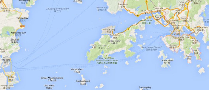 Map of Hong Kong and Macau